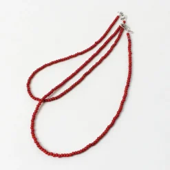 phaduA Anklets^/ White Heart Antique Glass Bead Necklace red