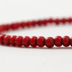 phaduA Anklets^/ White Heart Antique Glass Bead Necklace red