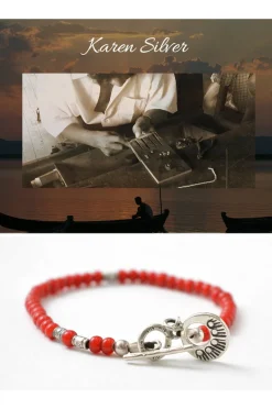 PHADUA Anklets^/ White Heart Bead Bracelet red
