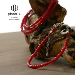 PHADUA Anklets^/ White Heart Beaded Anklet red