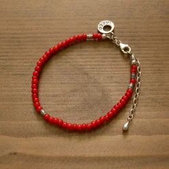 PHADUA Anklets^/ White Heart Beaded Anklet red