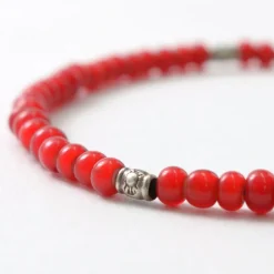 PHADUA Anklets^/ White Heart Beaded Anklet red