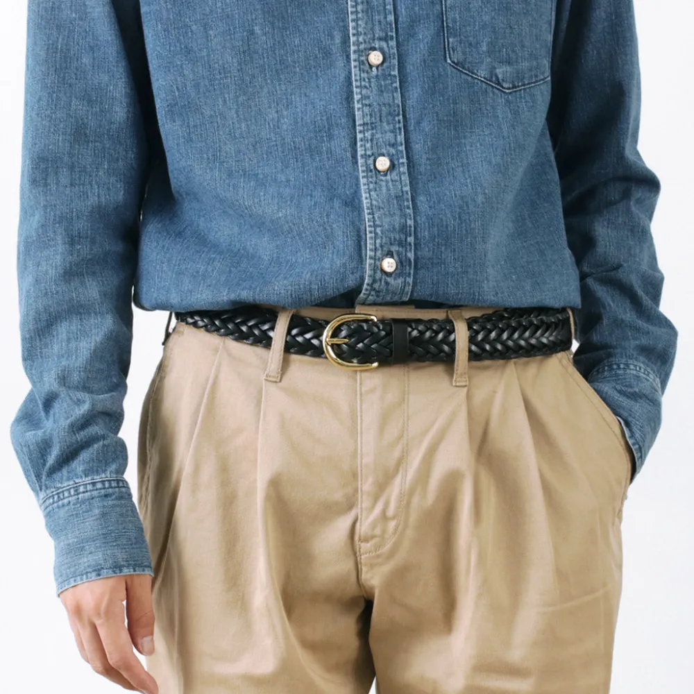 PITTI PELLE Belts^/ Mesh Leather Belt 30mm width