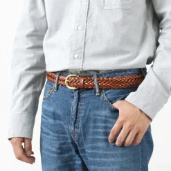 PITTI PELLE Belts^/ Mesh Leather Belt 30mm width