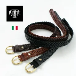 PITTI PELLE Belts^/ Mesh Leather Belt 30mm width