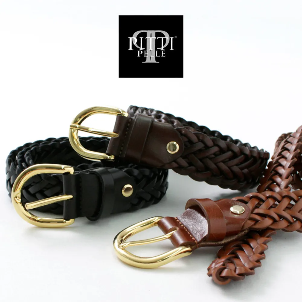 PITTI PELLE Belts^/ Mesh Leather Belt 30mm width