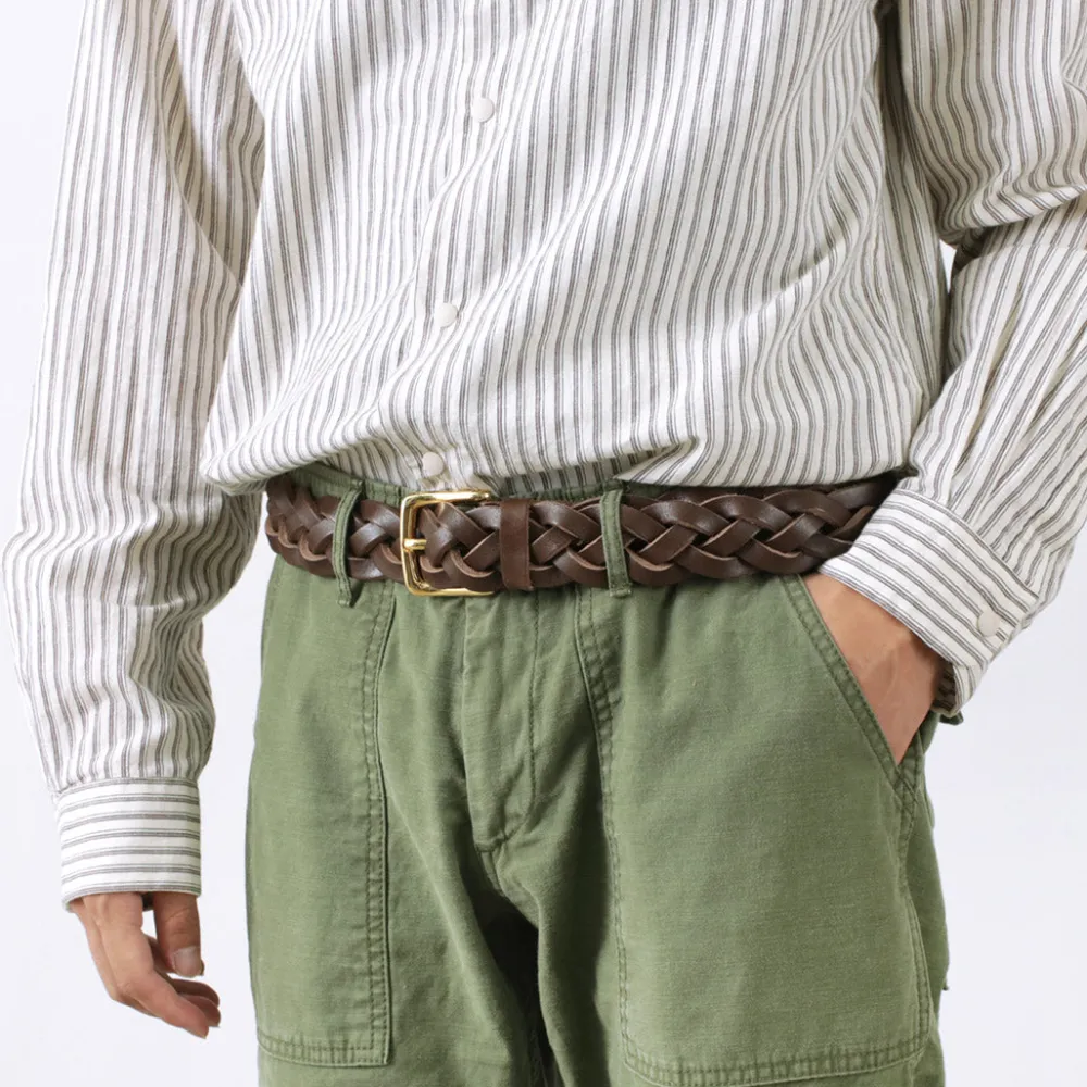 PITTI PELLE Belts^/ Mesh Leather Belt 35mm width 4mm thick