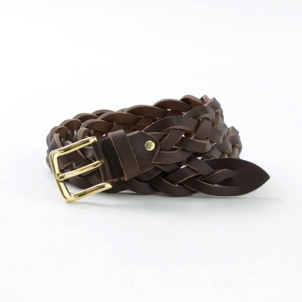PITTI PELLE Belts^/ Mesh Leather Belt 35mm width 4mm thick