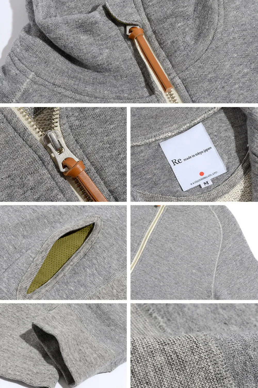 RE MADE IN TOKYO JAPAN Sweatshirts^/ Classic sweatshirt stand-up collar blouson