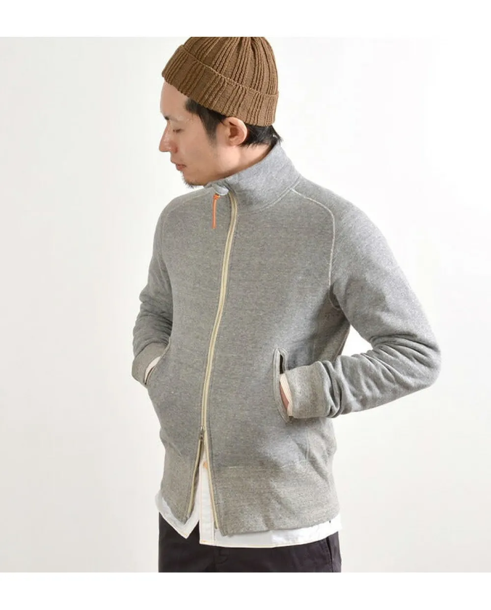 RE MADE IN TOKYO JAPAN Sweatshirts^/ Classic sweatshirt stand-up collar blouson