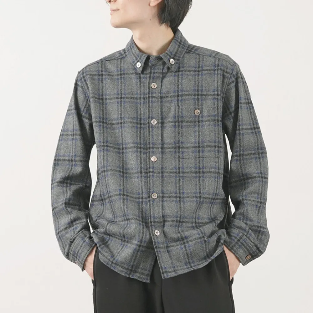 RE MADE IN TOKYO JAPAN Shirts^/ Craft Wool Check CPO Button Down Shirt
