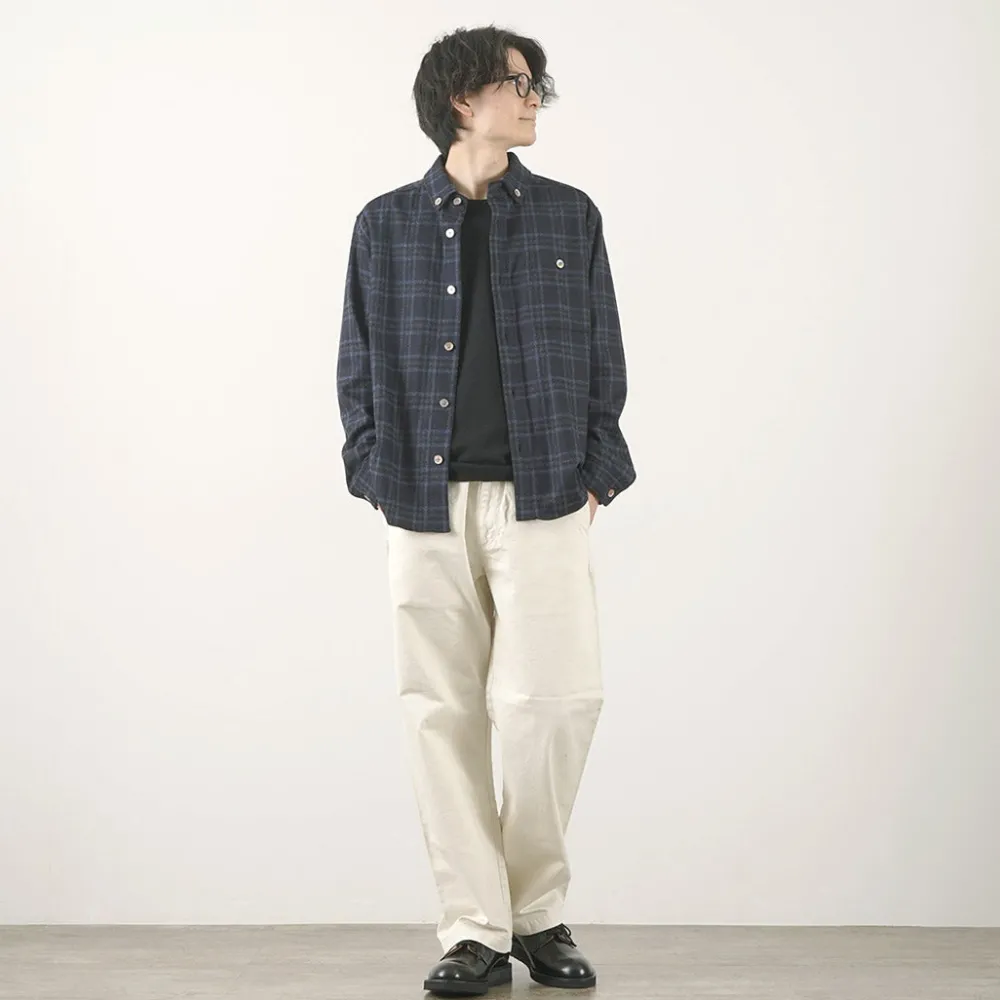 RE MADE IN TOKYO JAPAN Shirts^/ Craft Wool Check CPO Button Down Shirt