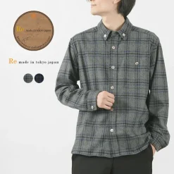 RE MADE IN TOKYO JAPAN Shirts^/ Craft Wool Check CPO Button Down Shirt