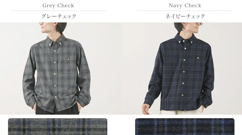 RE MADE IN TOKYO JAPAN Shirts^/ Craft Wool Check CPO Button Down Shirt