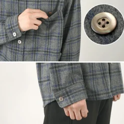 RE MADE IN TOKYO JAPAN Shirts^/ Craft Wool Check CPO Button Down Shirt