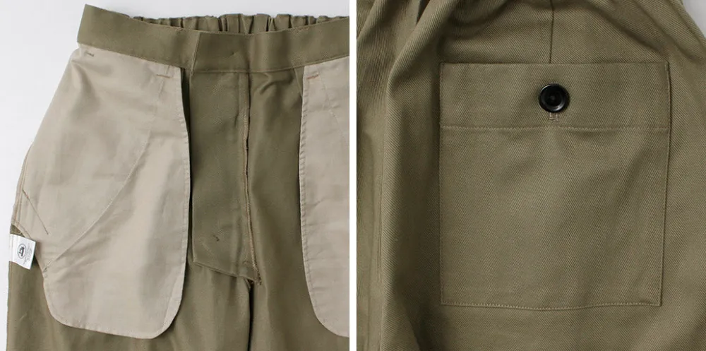 RE MADE IN TOKYO JAPAN Work Pants & Chinos^/ Cotton hard twill tuck wide pants