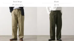 RE MADE IN TOKYO JAPAN Work Pants & Chinos^/ Cotton hard twill tuck wide pants
