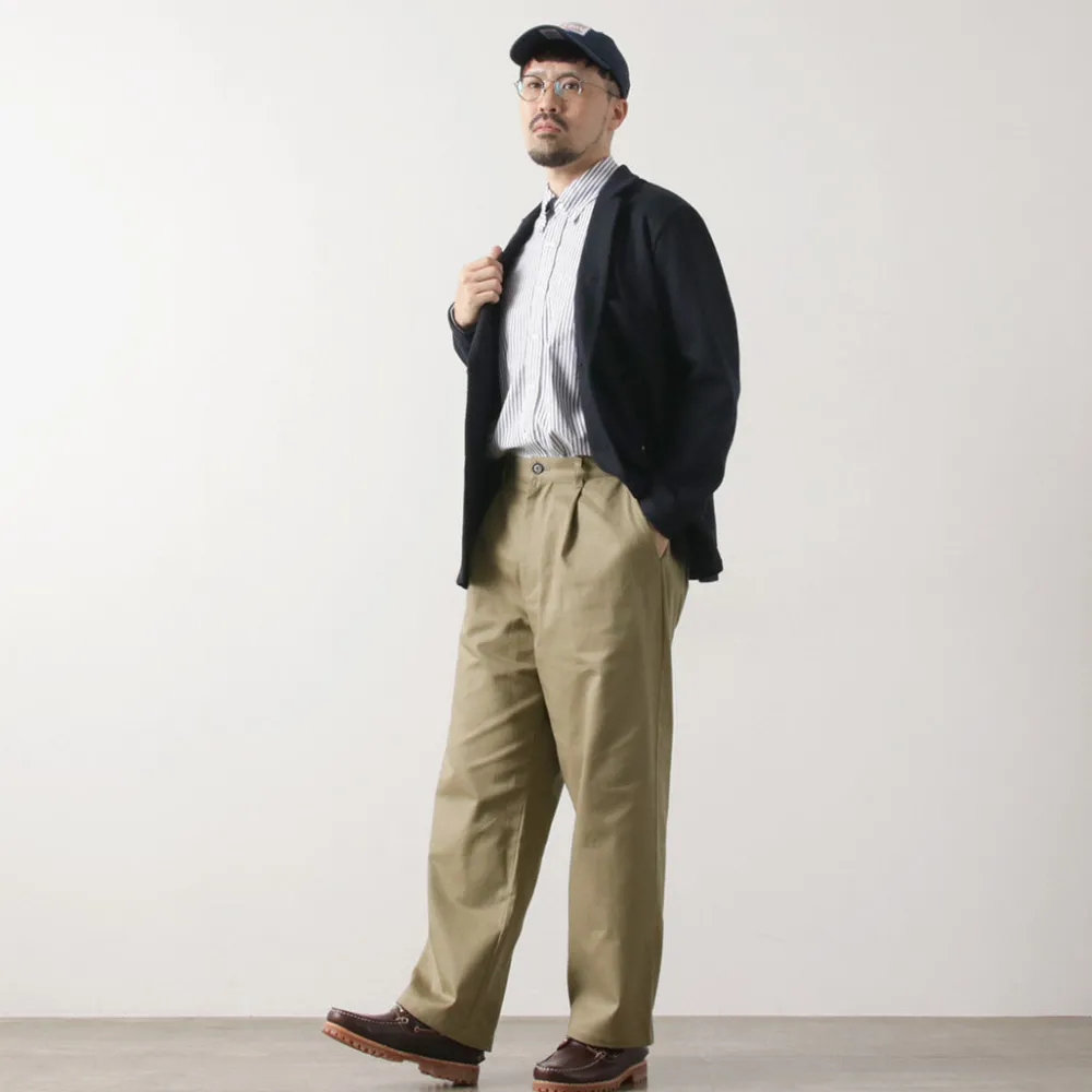 RE MADE IN TOKYO JAPAN Work Pants & Chinos^/ Cotton hard twill tuck wide pants