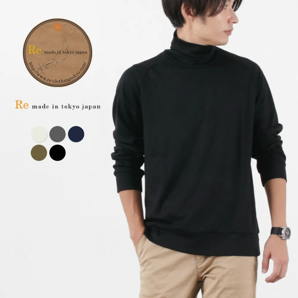 RE MADE IN TOKYO JAPAN Knits^/ Dress Wool Jersey Turtleneck