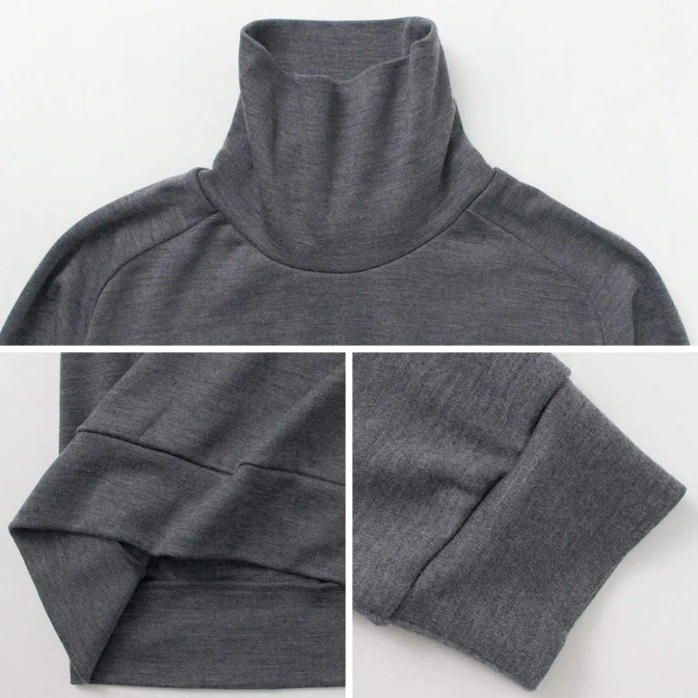 RE MADE IN TOKYO JAPAN Knits^/ Dress Wool Jersey Turtleneck