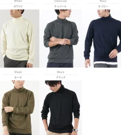 RE MADE IN TOKYO JAPAN Knits^/ Dress Wool Jersey Turtleneck