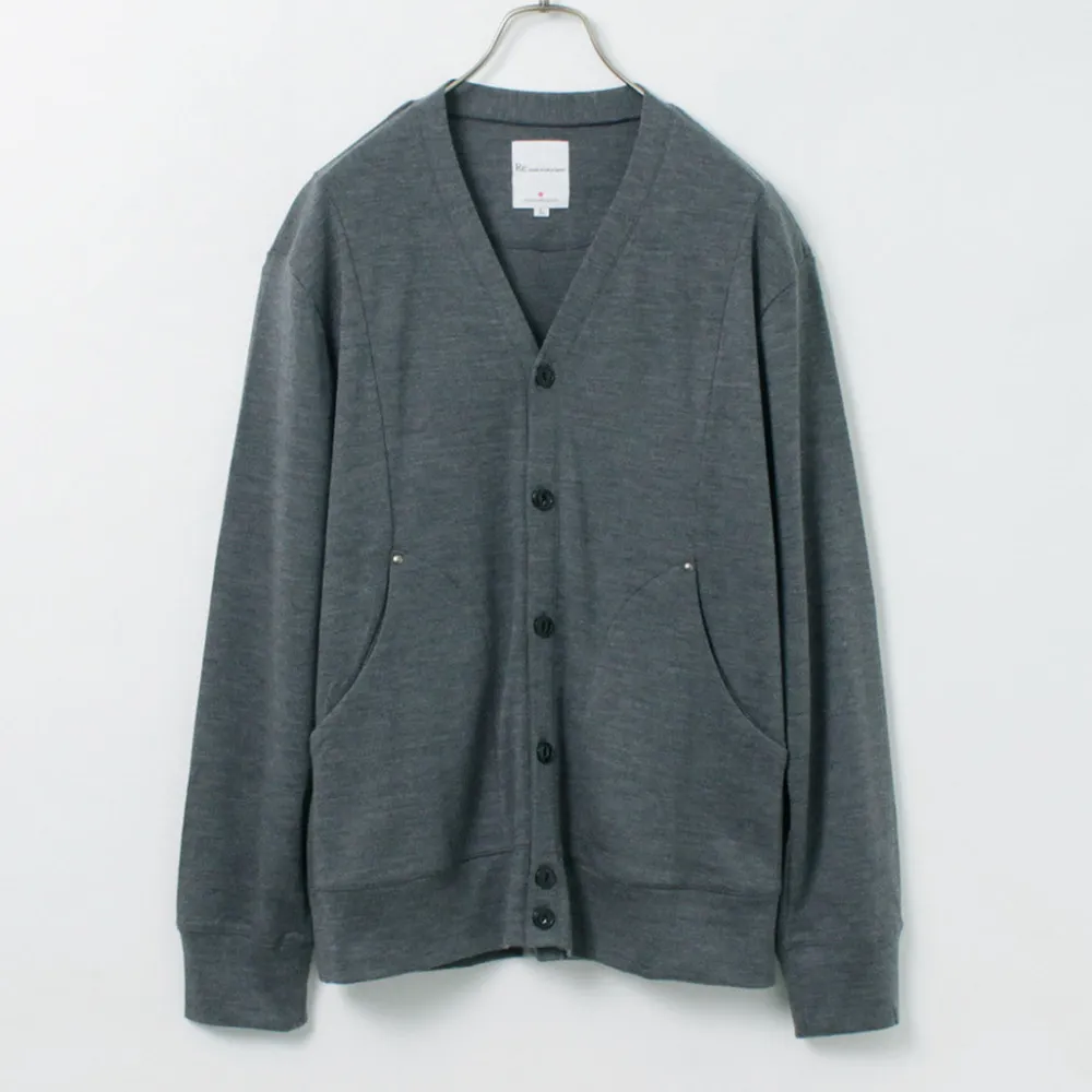 RE MADE IN TOKYO JAPAN Cardigans^/ Dress Wool Knit Round Cut Cardigan