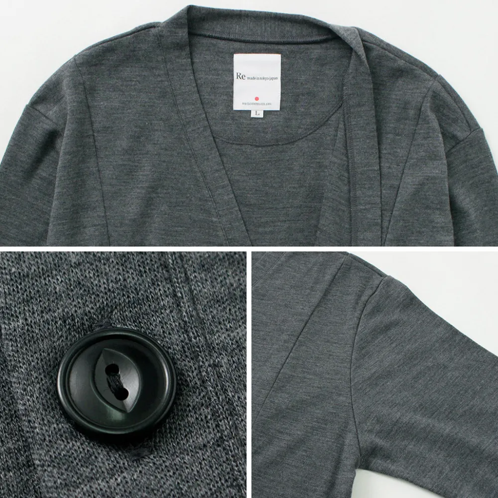 RE MADE IN TOKYO JAPAN Cardigans^/ Dress Wool Knit Round Cut Cardigan