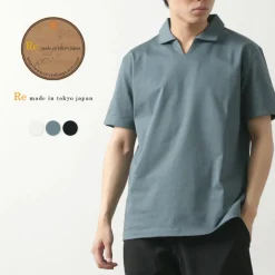 RE MADE IN TOKYO JAPAN T-Shirts^/ Dress Organic Cotton Skipper Polo Shirt