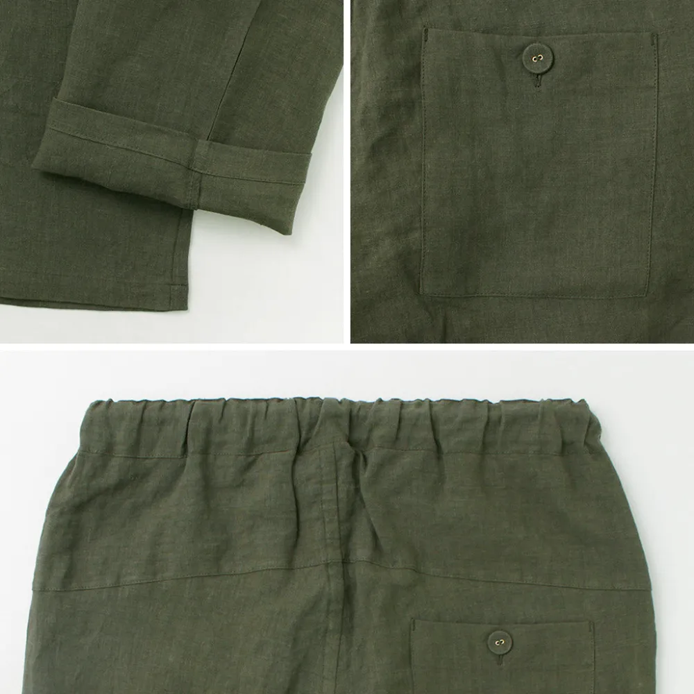 RE MADE IN TOKYO JAPAN Trousers^/ French Linen Tucked Pants