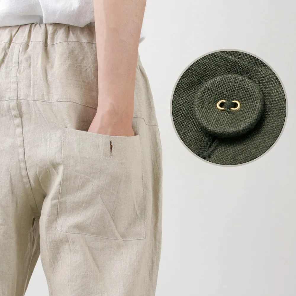 RE MADE IN TOKYO JAPAN Trousers^/ French Linen Tucked Pants