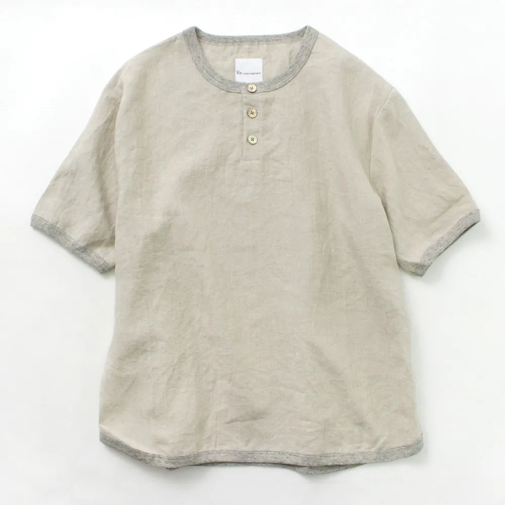 RE MADE IN TOKYO JAPAN T-Shirts^/ French Linen Henley Neck T-Shirt