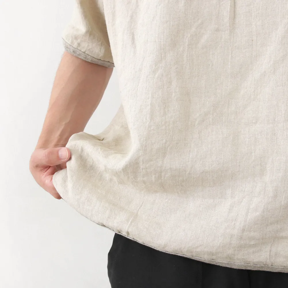 RE MADE IN TOKYO JAPAN T-Shirts^/ French Linen Henley Neck T-Shirt