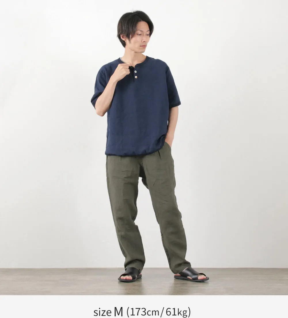 RE MADE IN TOKYO JAPAN T-Shirts^/ French Linen Henley Neck T-Shirt