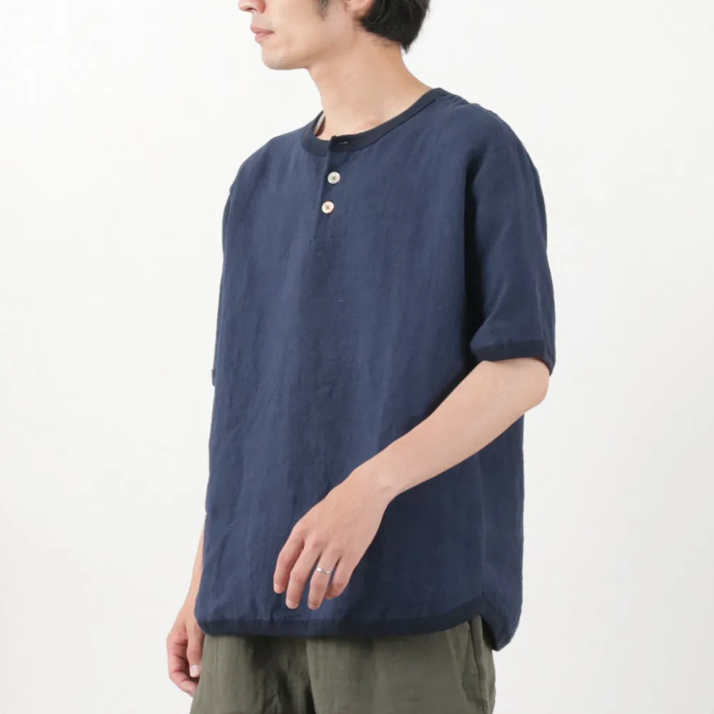 RE MADE IN TOKYO JAPAN T-Shirts^/ French Linen Henley Neck T-Shirt