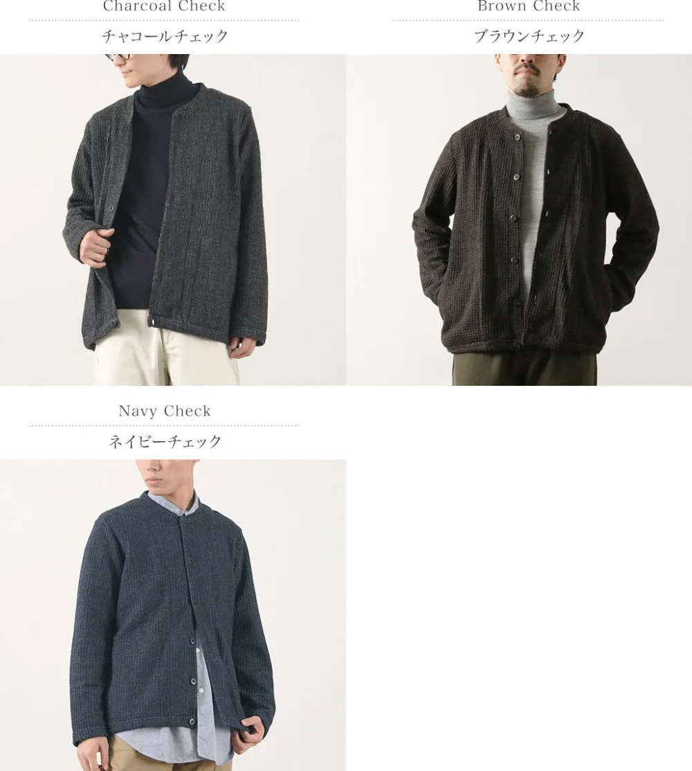 RE MADE IN TOKYO JAPAN Cardigans^/ Glen Check Fleece Cardigan