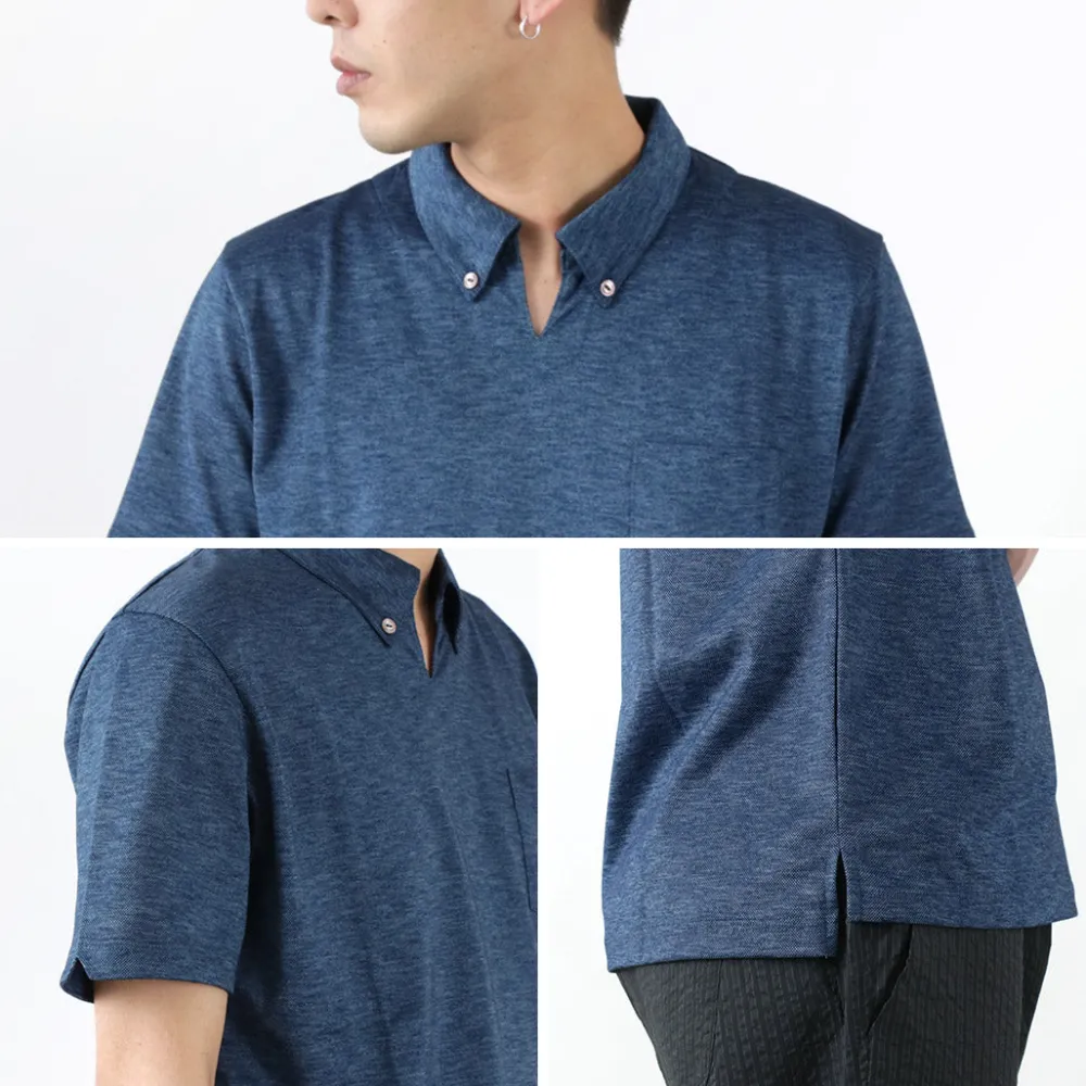 RE MADE IN TOKYO JAPAN T-Shirts^/ Indigo Kanoko Button Down Skipper BD Skipper