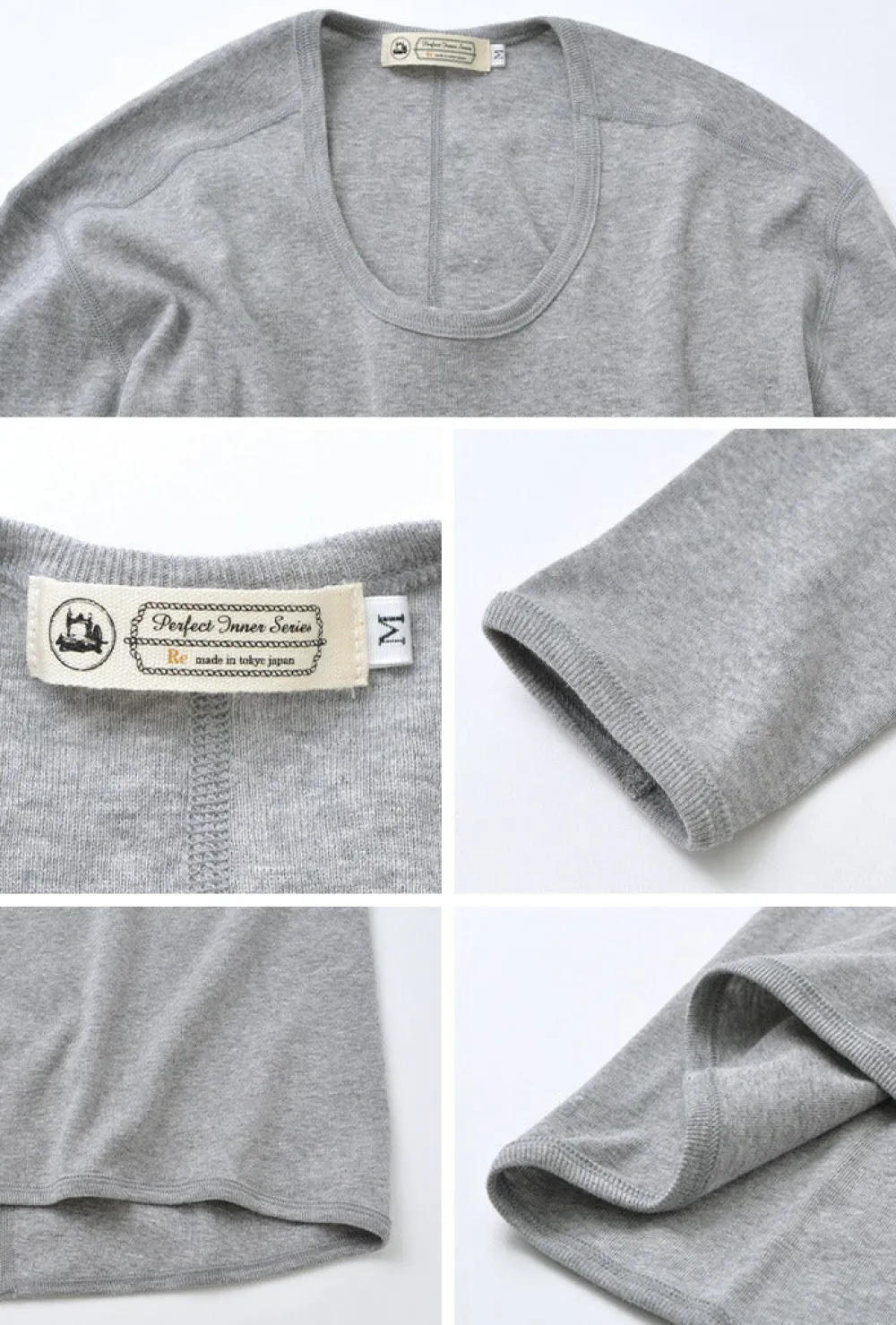 RE MADE IN TOKYO JAPAN T-Shirts^/ Long Sleeve Perfect Innerwear U Neck