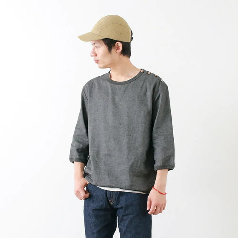 RE MADE IN TOKYO JAPAN Shirts^/ Linen Canvas Button Basque / 7 Minute Sleeve