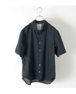 RE MADE IN TOKYO JAPAN Shirts^/ Linen Canvas Button Down Shirt / Short Sleeve