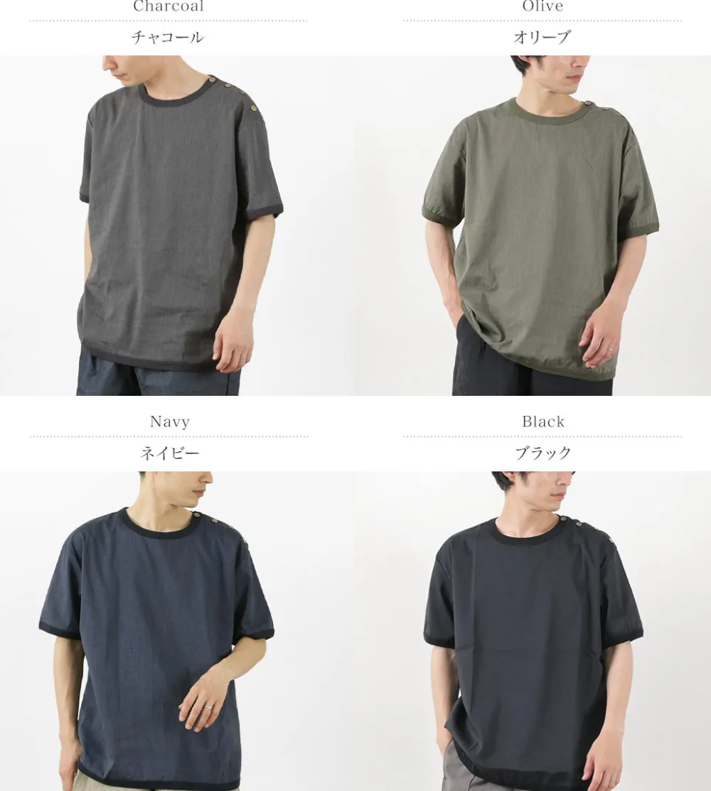 RE MADE IN TOKYO JAPAN T-Shirts^/ Linen Coolmax Button Basque