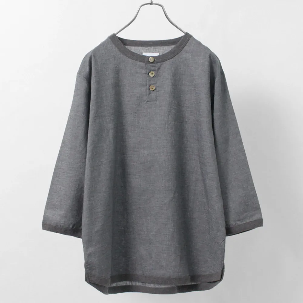 RE MADE IN TOKYO JAPAN T-Shirts^/ Linen Canvas Henry Neck T-Shirt