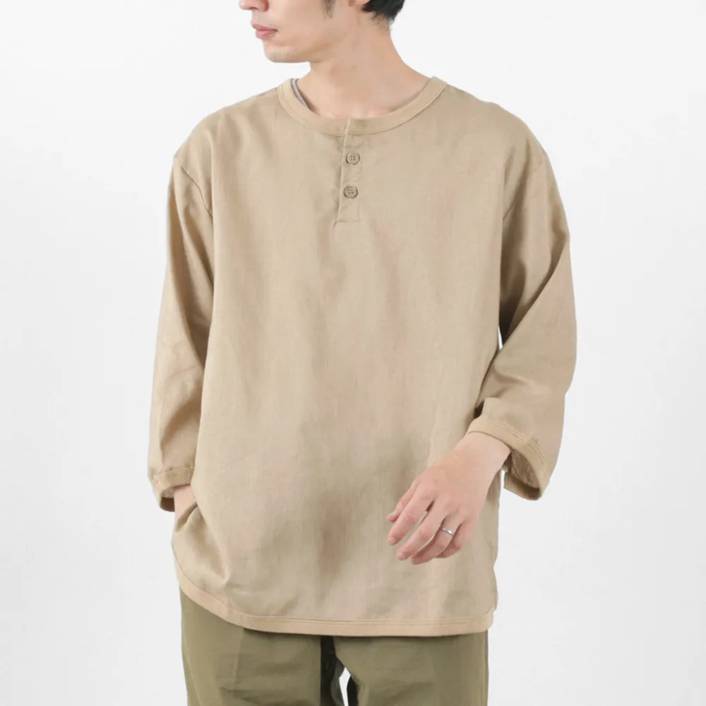 RE MADE IN TOKYO JAPAN T-Shirts^/ Linen Canvas Henry Neck T-Shirt