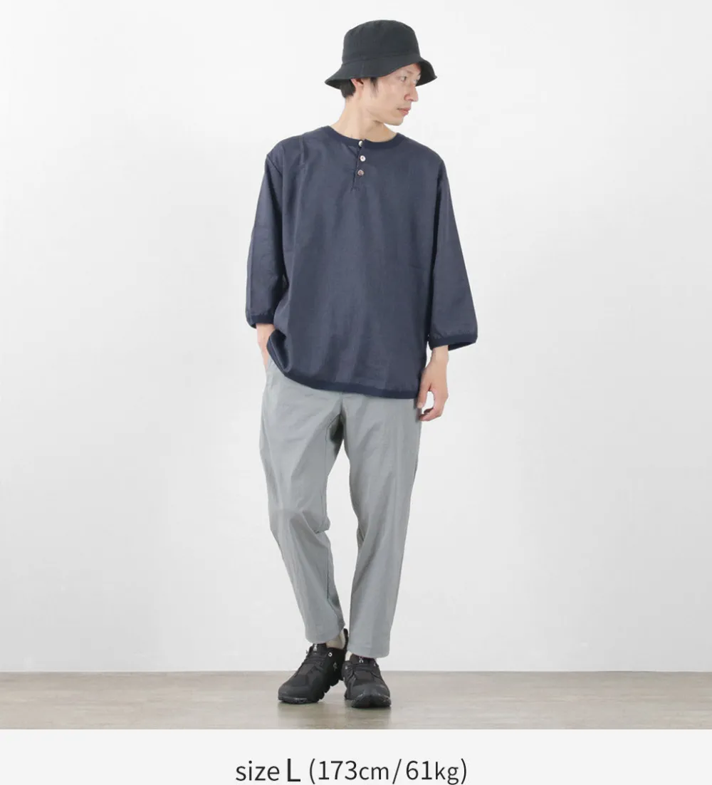 RE MADE IN TOKYO JAPAN T-Shirts^/ Linen Canvas Henry Neck T-Shirt