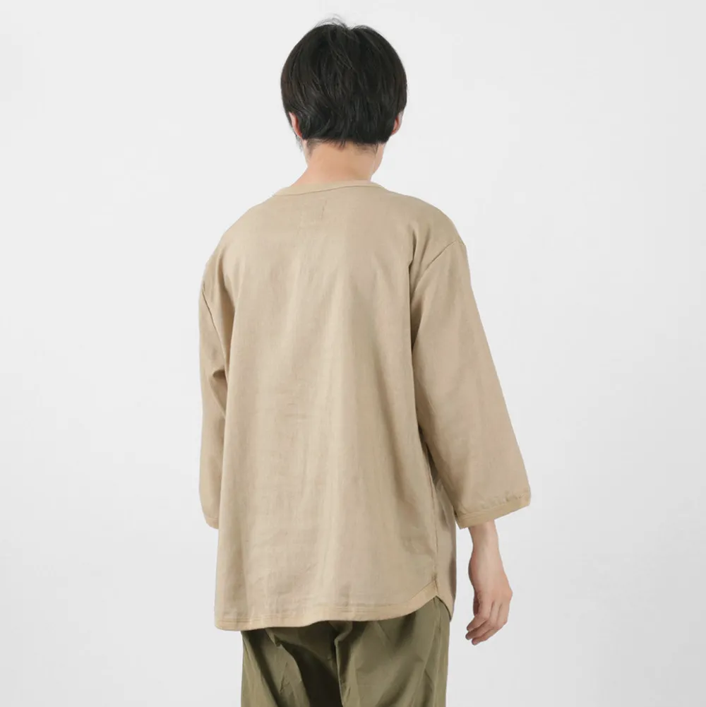 RE MADE IN TOKYO JAPAN T-Shirts^/ Linen Canvas Henry Neck T-Shirt