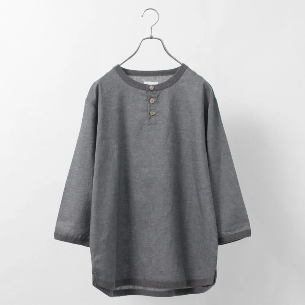 RE MADE IN TOKYO JAPAN T-Shirts^/ Linen Canvas Henry Neck T-Shirt