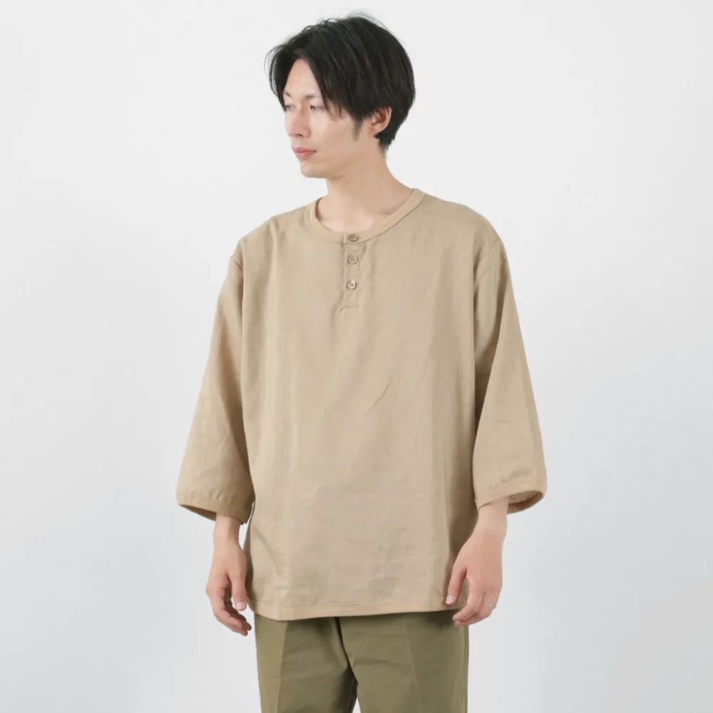 RE MADE IN TOKYO JAPAN T-Shirts^/ Linen Canvas Henry Neck T-Shirt