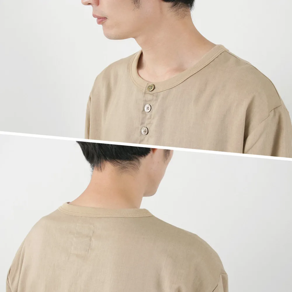 RE MADE IN TOKYO JAPAN T-Shirts^/ Linen Canvas Henry Neck T-Shirt