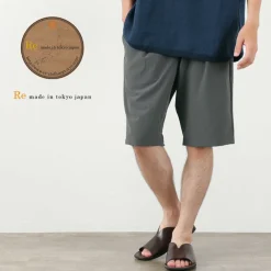RE MADE IN TOKYO JAPAN Shorts^/ Light Glen Check Tucked Half Pants charcoal