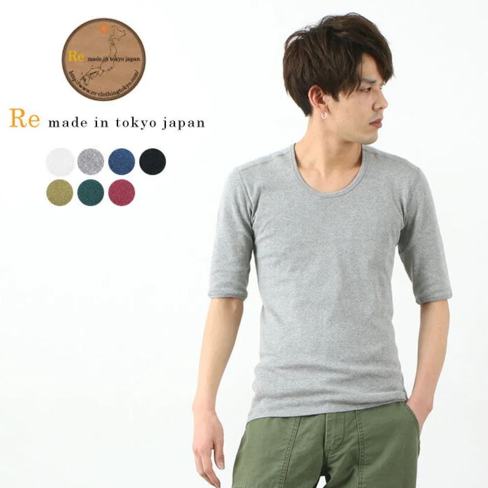 RE MADE IN TOKYO JAPAN T-Shirts^/ Perfect Inner Half Sleeve U-Neck