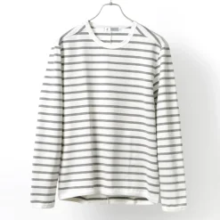 RE MADE IN TOKYO JAPAN T-Shirts^/ Perfect Inner Giza Cotton Striped Crew Neck L/S T-Shirt